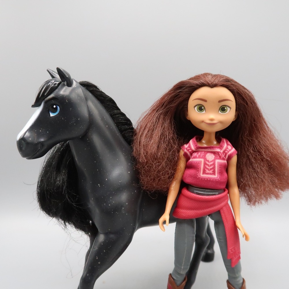Spirit Untamed 8" Black Pinto Black Horse with Long Black Mane Movie Toy